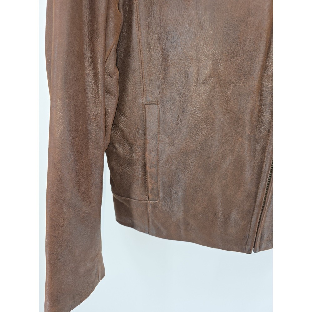 Bernardo Leather Bomber Jacket Size S Brown NWOT - Picture 2 of 16